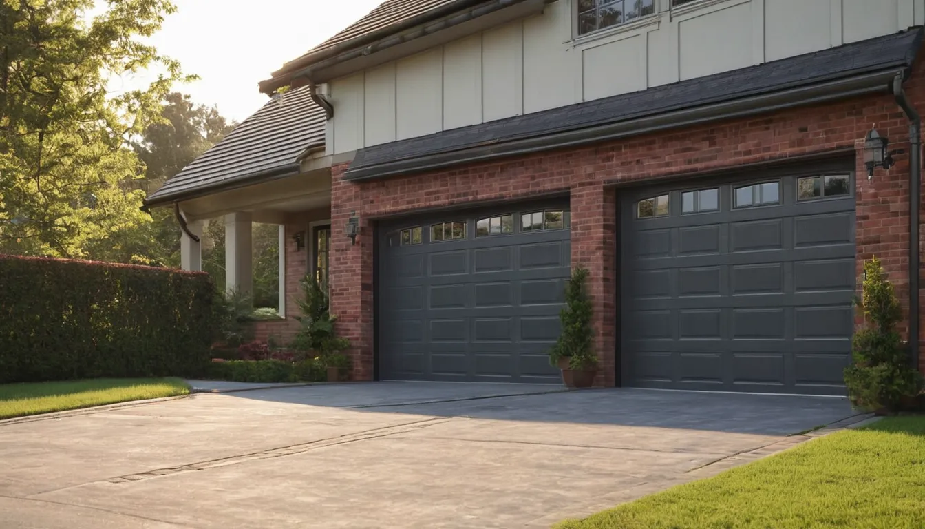 A garage door provider checking the tracks of a home garage door in Sandy Springs